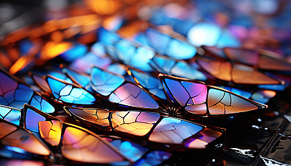 A close-up of the iridescent scales on a butterfly's wing.