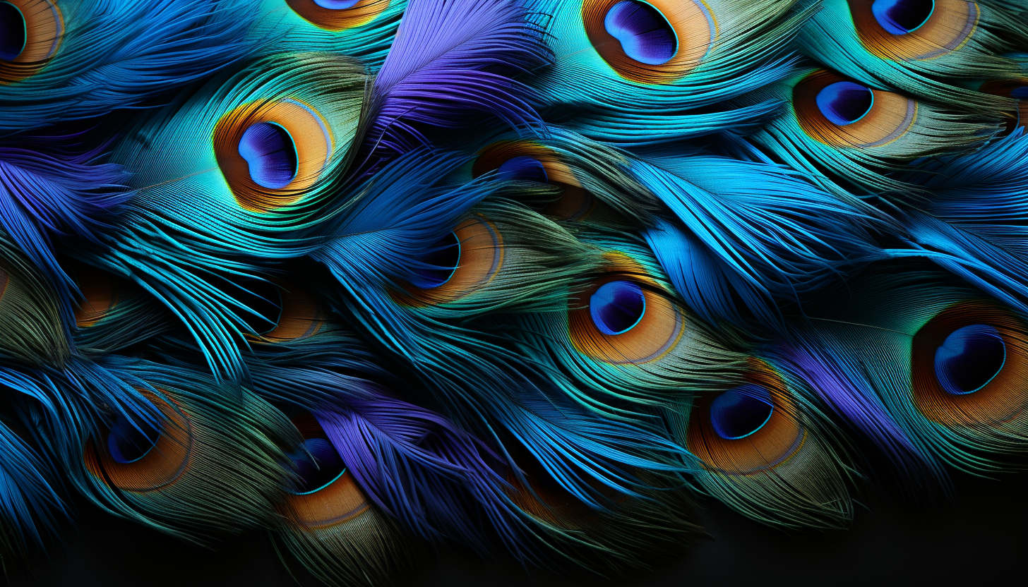 The vibrant and detailed pattern of a peacock feather.