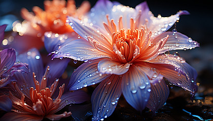 Macro view of a blooming flower, capturing the delicate textures and colors.