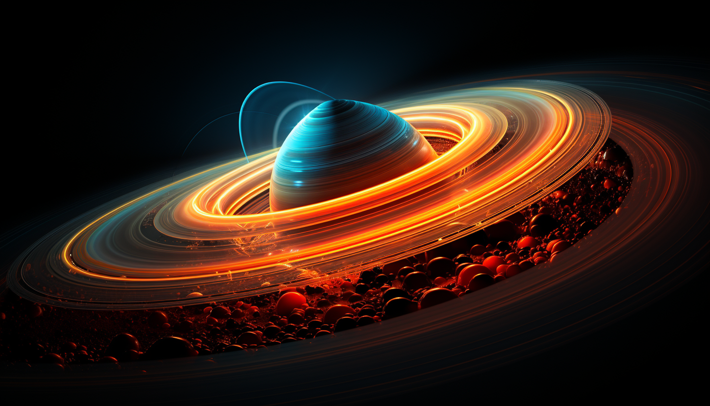 Saturn's rings captured in a detailed, colorful space image.