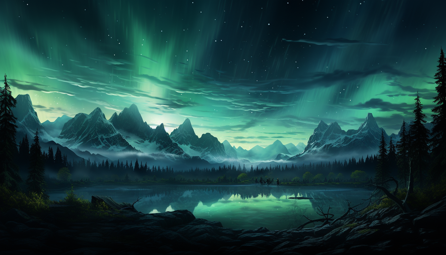 The mesmerizing dance of the Northern Lights in a star-filled sky.