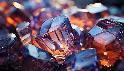 Macro view of crystal formations, revealing hidden geometric patterns.