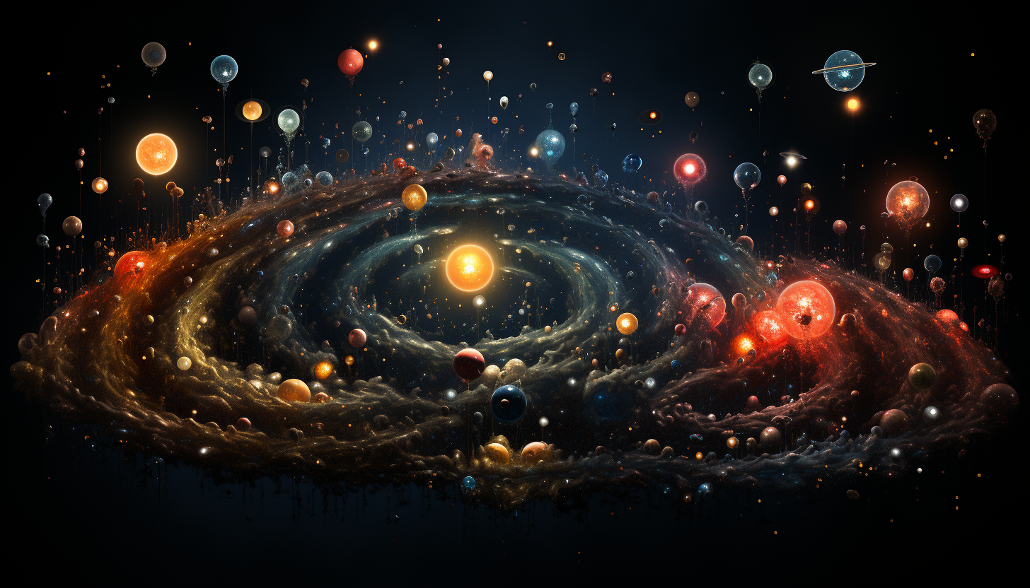 An array of galaxies captured in one frame, highlighting their varying shapes and luminosities.