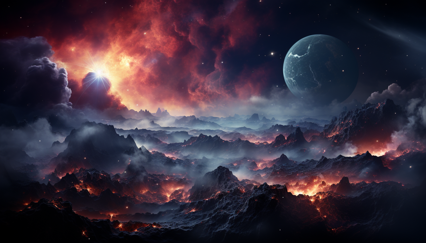 Colorful nebulae and star clusters in deep space.