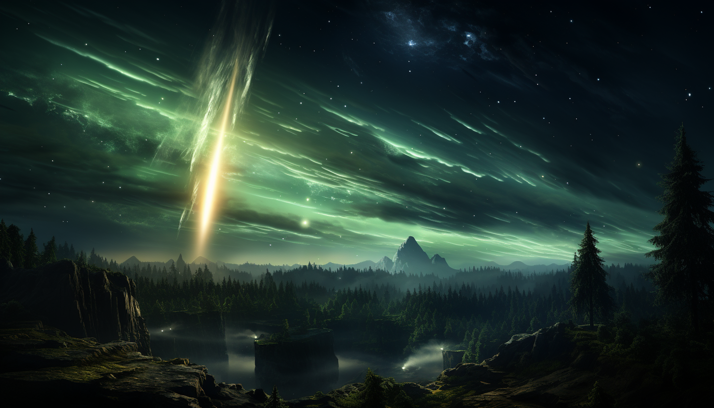 Comet streaking across the night sky with a luminous tail.