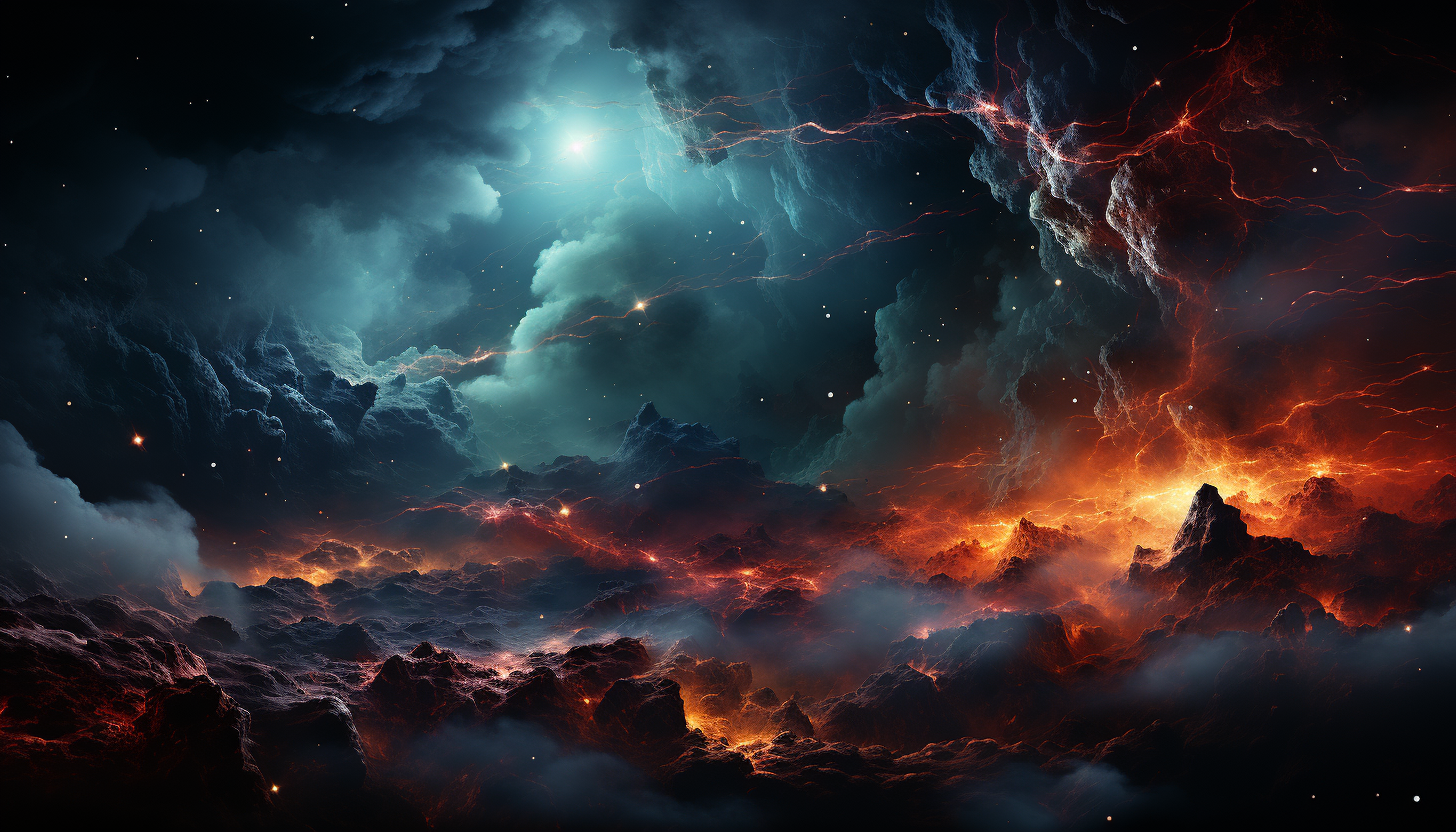 A vivid nebula illuminating space with brilliant colors.