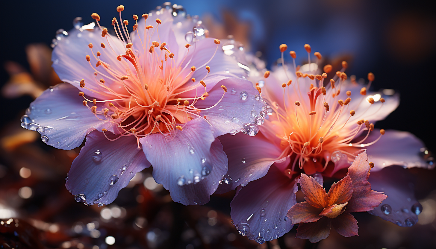 Macro view of a blooming flower, capturing the delicate textures and colors.