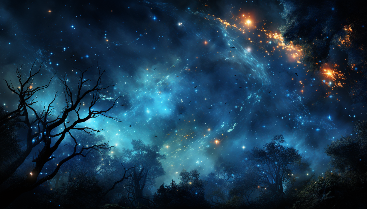 The Milky Way stretching across the night sky, filled with stars and color.