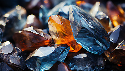 A close-up of crystals forming unique, abstract patterns.