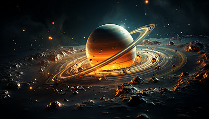 The rings of Saturn, captured in detail against the void of space.