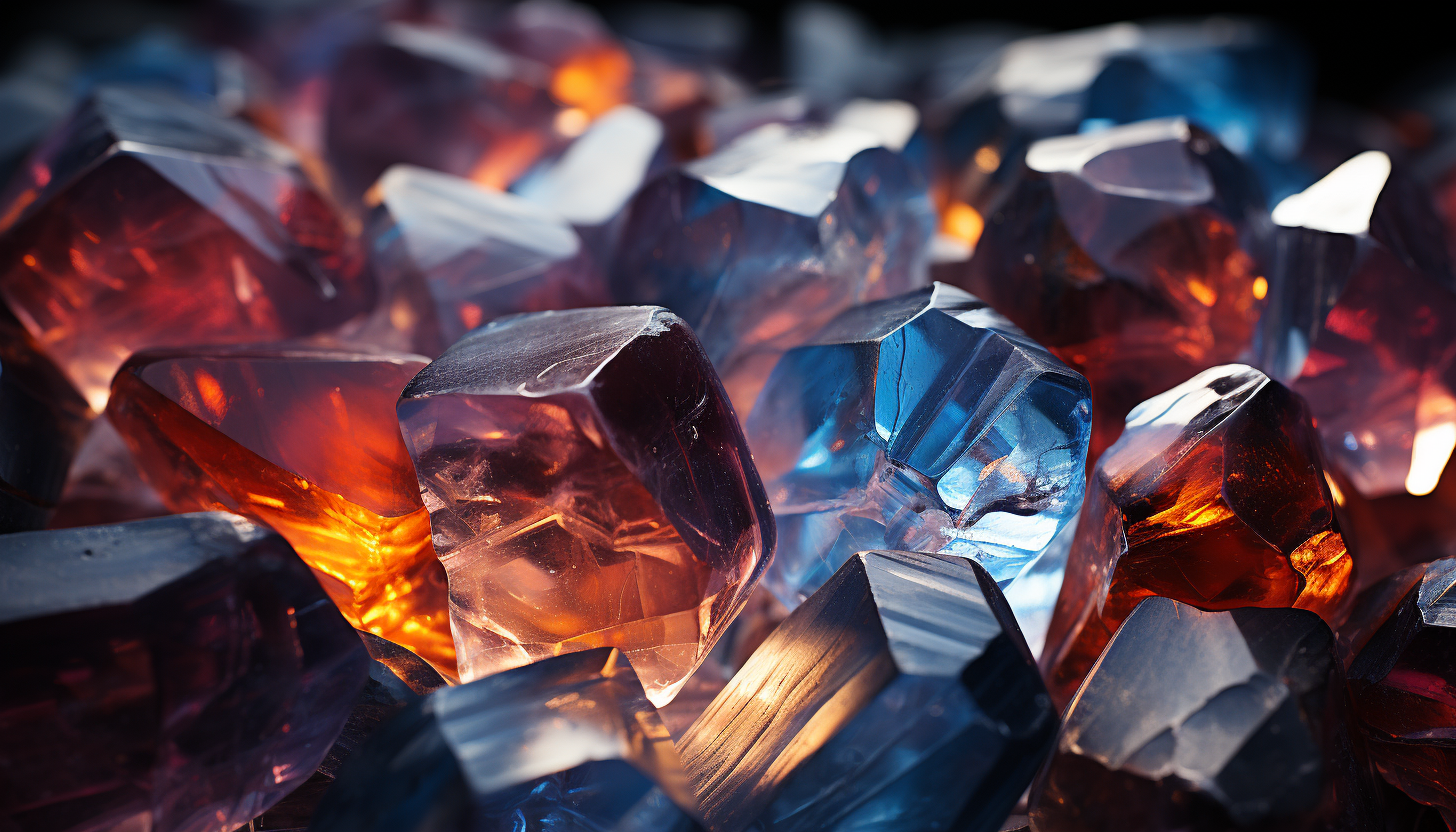 A close-up of crystals forming unique, abstract patterns.