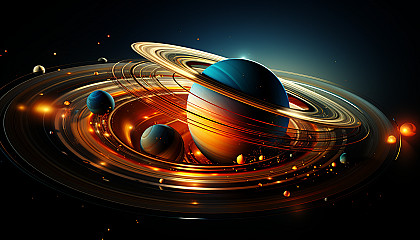 Saturn's rings, showcasing their complex structure and varied colors.