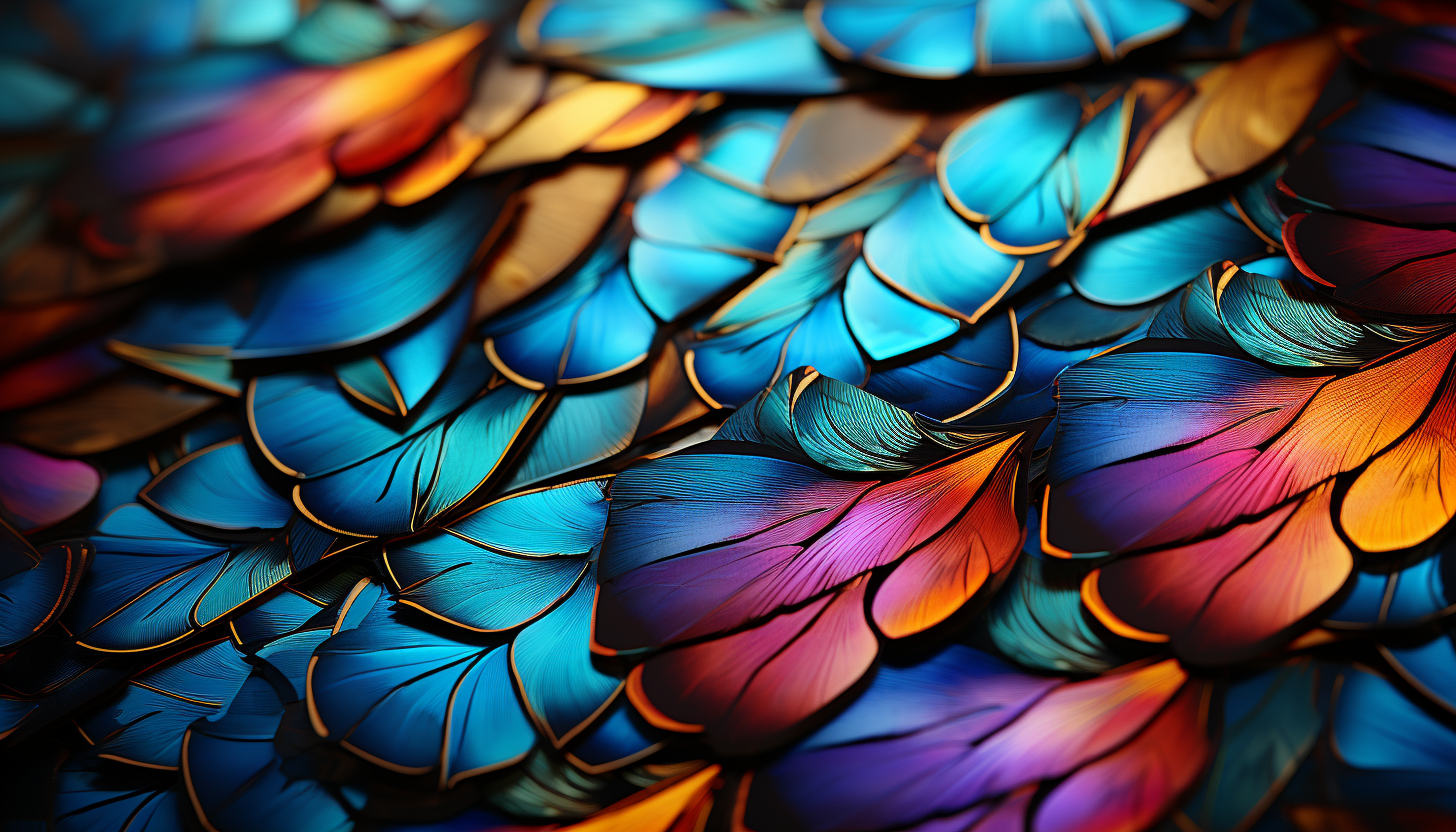 The intricate patterns and vivid colors of a butterfly's wing.