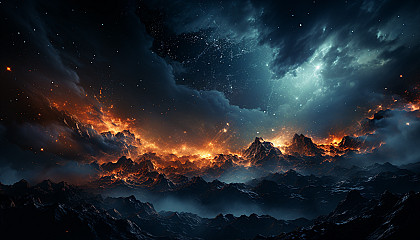 Star clusters and cosmic dust forming a celestial masterpiece in the night sky.