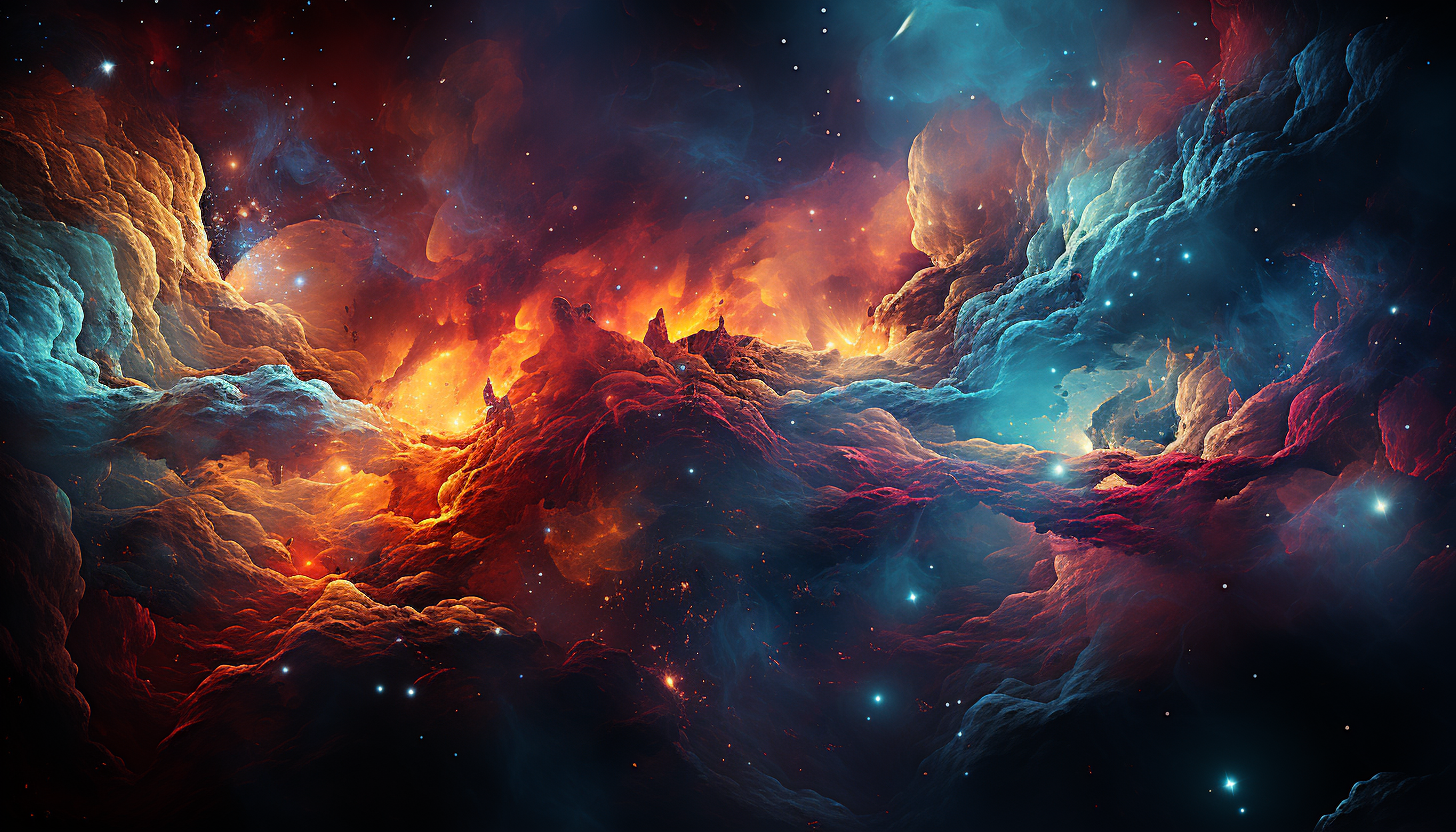 A galaxy swirling with vibrant colors and sparkling stars.