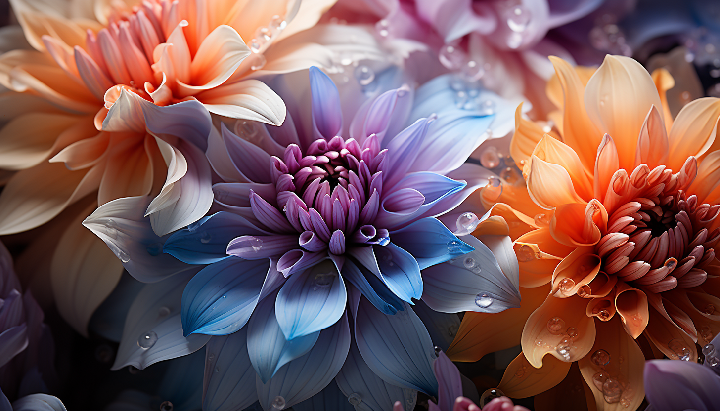 Extreme close-up of a blooming flower, highlighting its texture and color gradients.