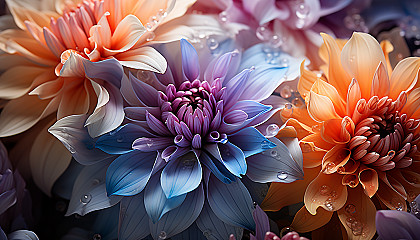 Extreme close-up of a blooming flower, highlighting its texture and color gradients.