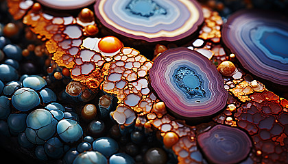 The mesmerizing patterns of minerals and gemstones under a microscope.
