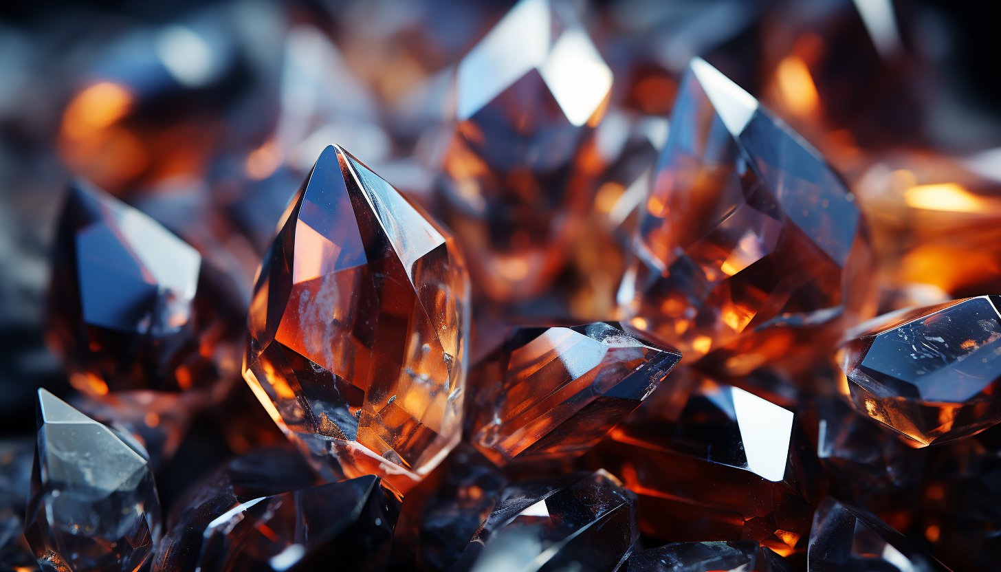 Macro view of crystal formations, revealing hidden geometric patterns.