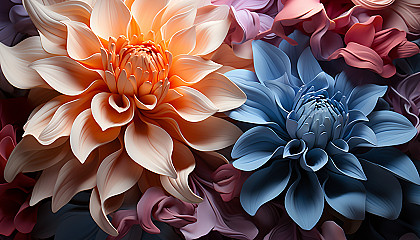 Close-up of petals from a blooming flower, highlighting texture and color gradations.