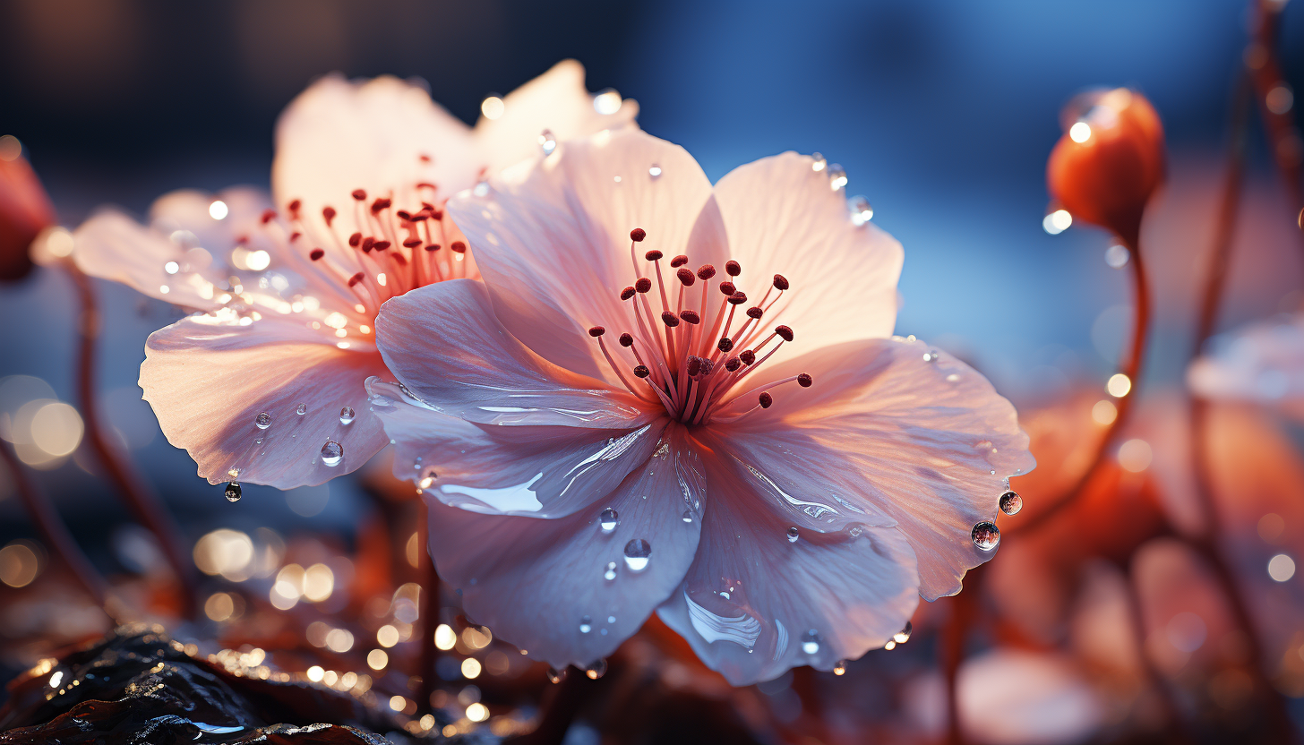 Macro view of a blooming flower, capturing delicate textures.