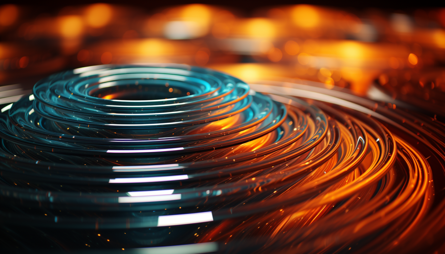 The rings of Saturn seen through high-powered optics, displaying texture and color variations.