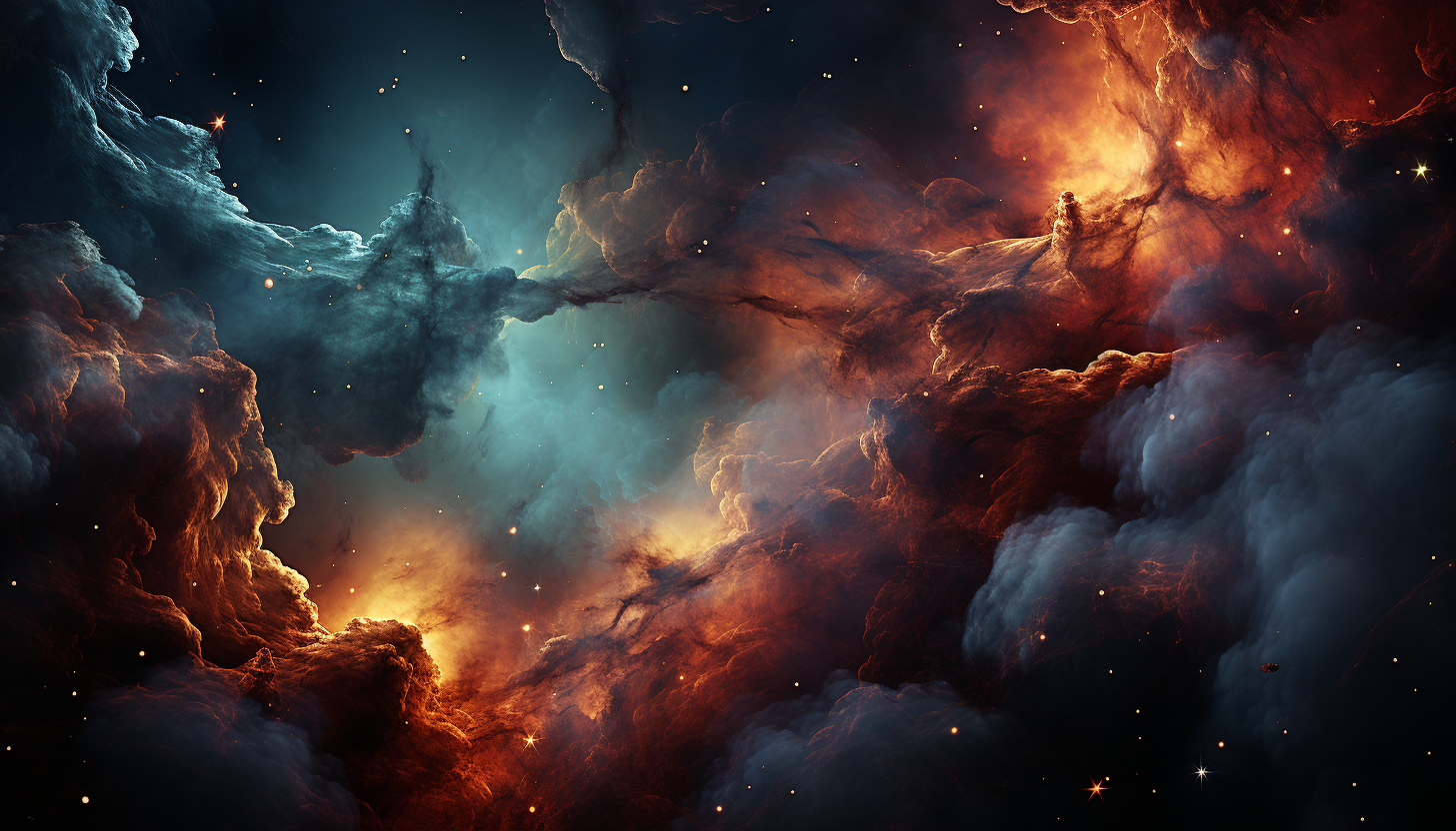Colorful nebulae and star clusters in deep space.