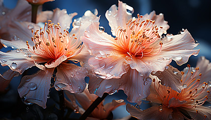 Macro view of a blooming flower, capturing the delicate textures and colors.