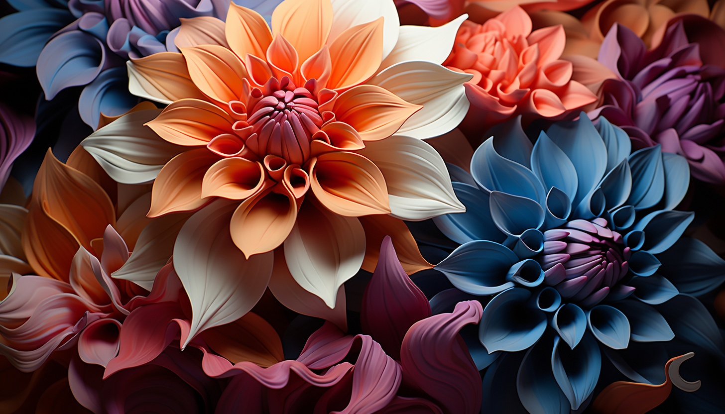 Close-up of petals from an exotic flower, exhibiting striking patterns and coloration.