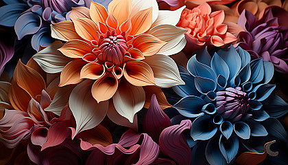 Close-up of petals from an exotic flower, exhibiting striking patterns and coloration.
