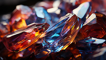 A macro shot of a colorful mineral or crystal, revealing its inner beauty.
