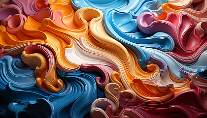 The vibrant, swirling pattern of a marble captured in extreme close-up.