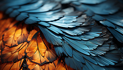 Macro shot of a butterfly wing, showing intricate patterns and textures.