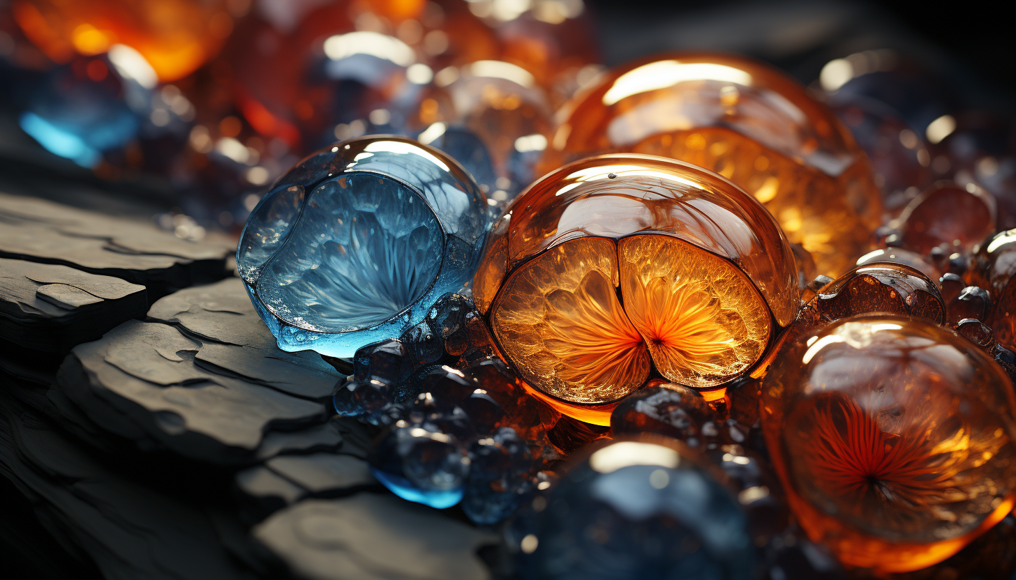 Close-up of crystalline formations within a geode, sparkling with color.