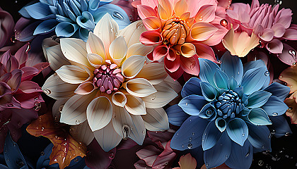 A detailed view of a blooming flower, focusing on textures and vibrant colors.
