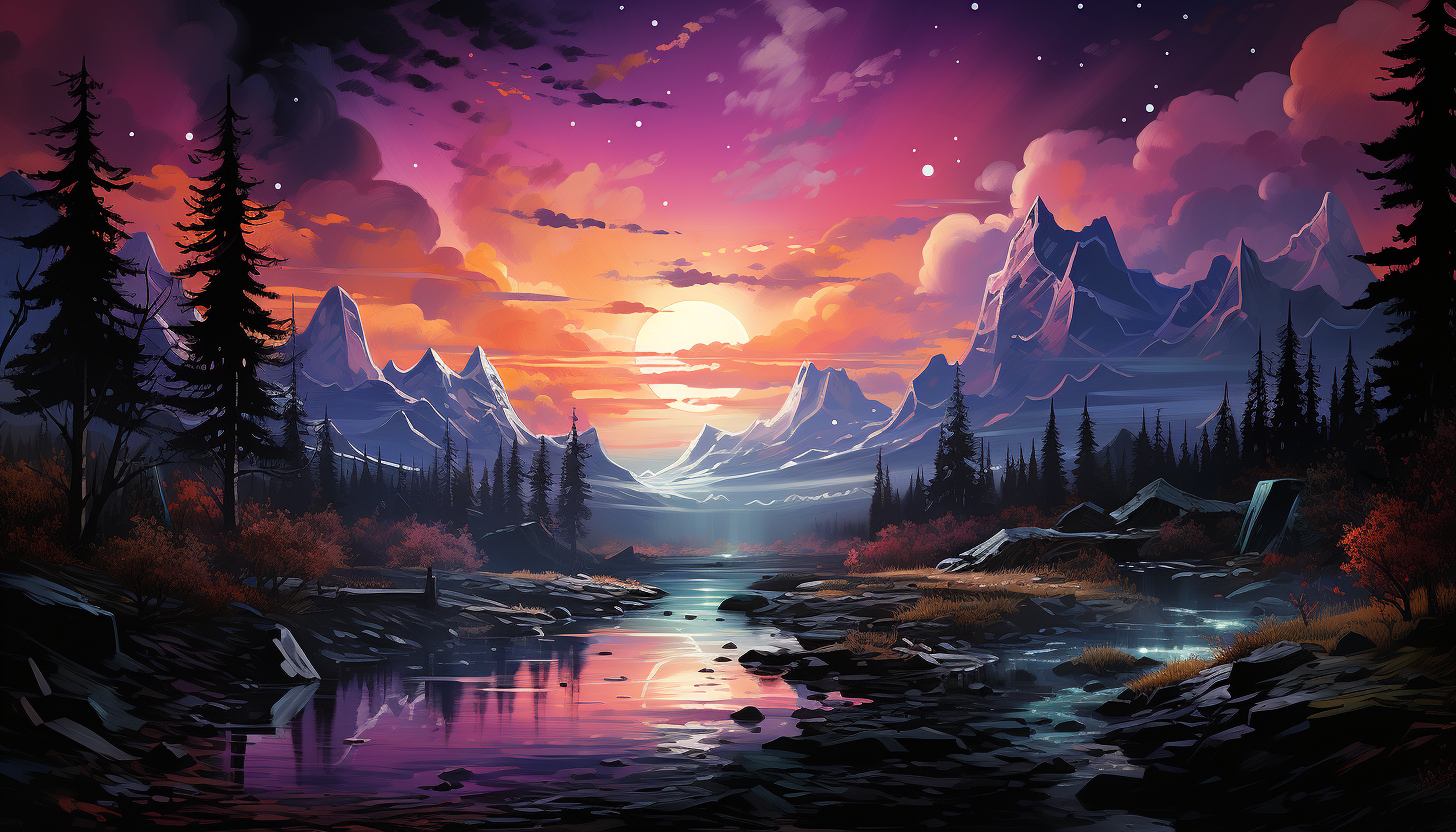 The Northern Lights dancing in the sky, painting a masterpiece of colors and shapes.
