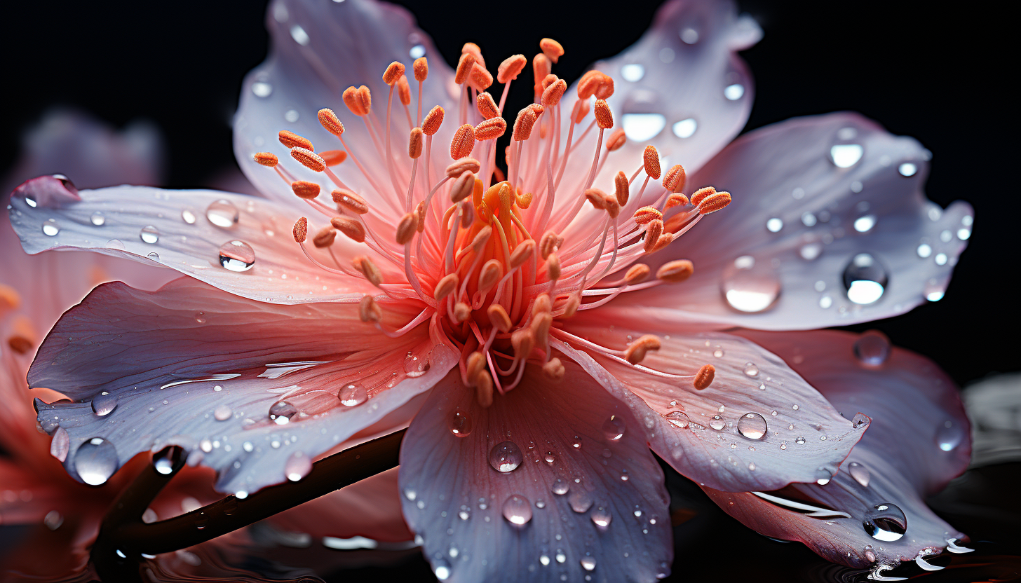 A close-up of a blooming flower, capturing the delicate details of its petals.