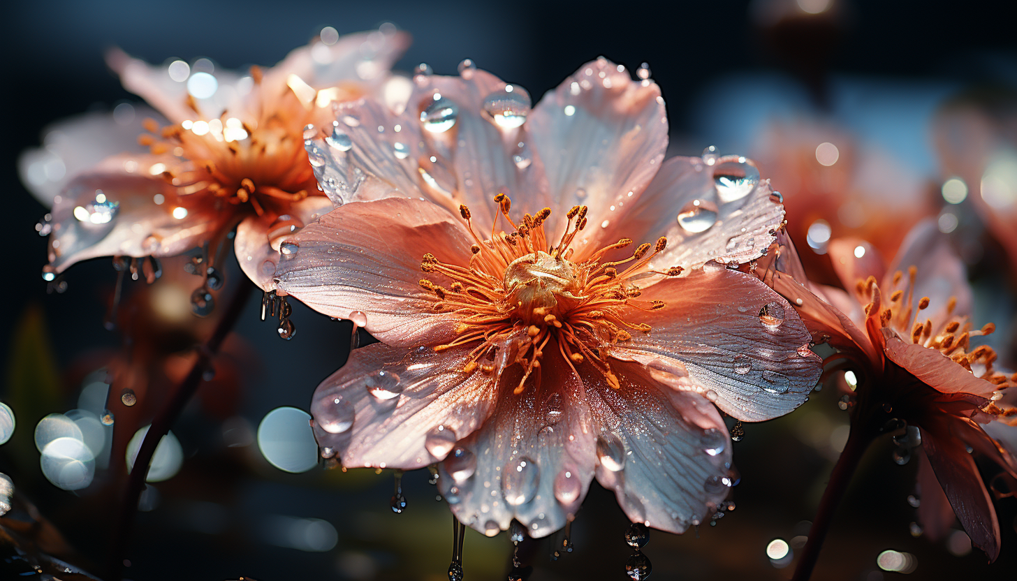 Macro view of a blooming flower, capturing delicate textures.