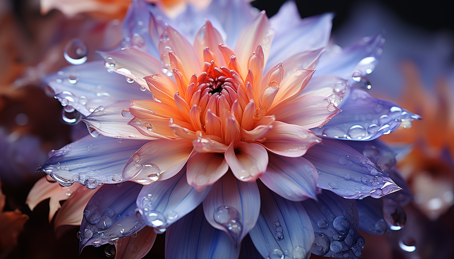 Extreme close-up of a blooming flower, highlighting its texture and color gradients.