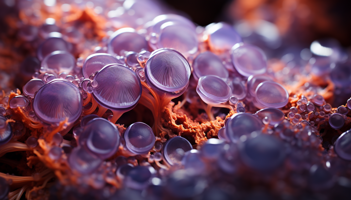 A macro shot of crystalline structures within a geode.