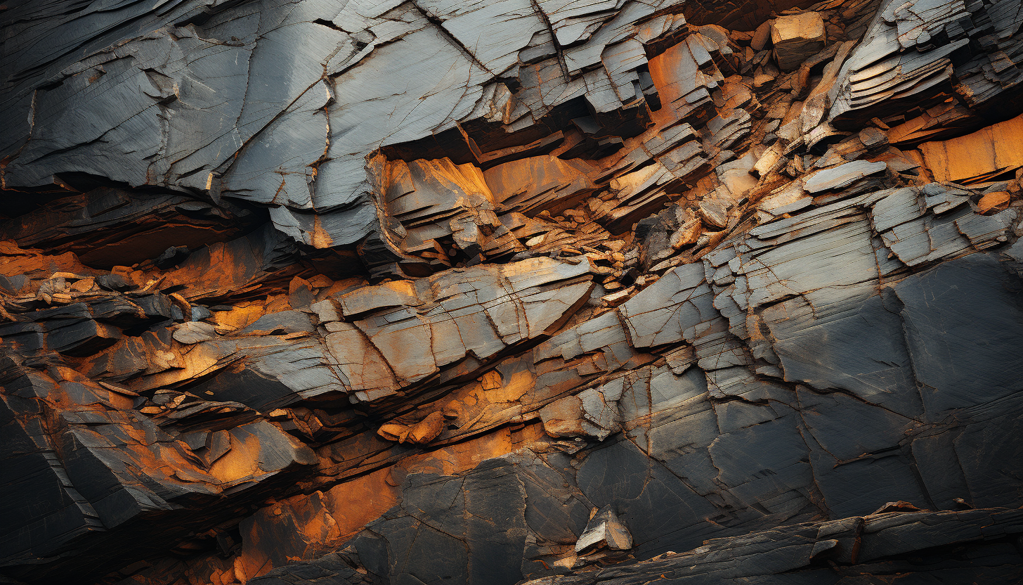 The contrasting colors and detailed textures of layered rock formations.