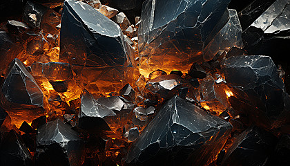 A detailed view of meteorite fragments, showcasing crystalline structures.