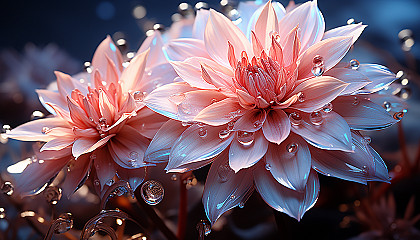 A close-up of a blooming flower, capturing the delicate details of its petals.