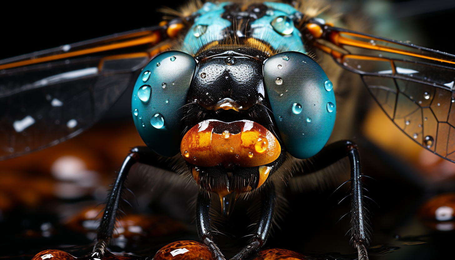 A macro shot of a dragonfly's eyes, showcasing their unique geometric patterns.