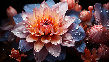 Detailed textures and colors of a blooming flower, captured at close range.