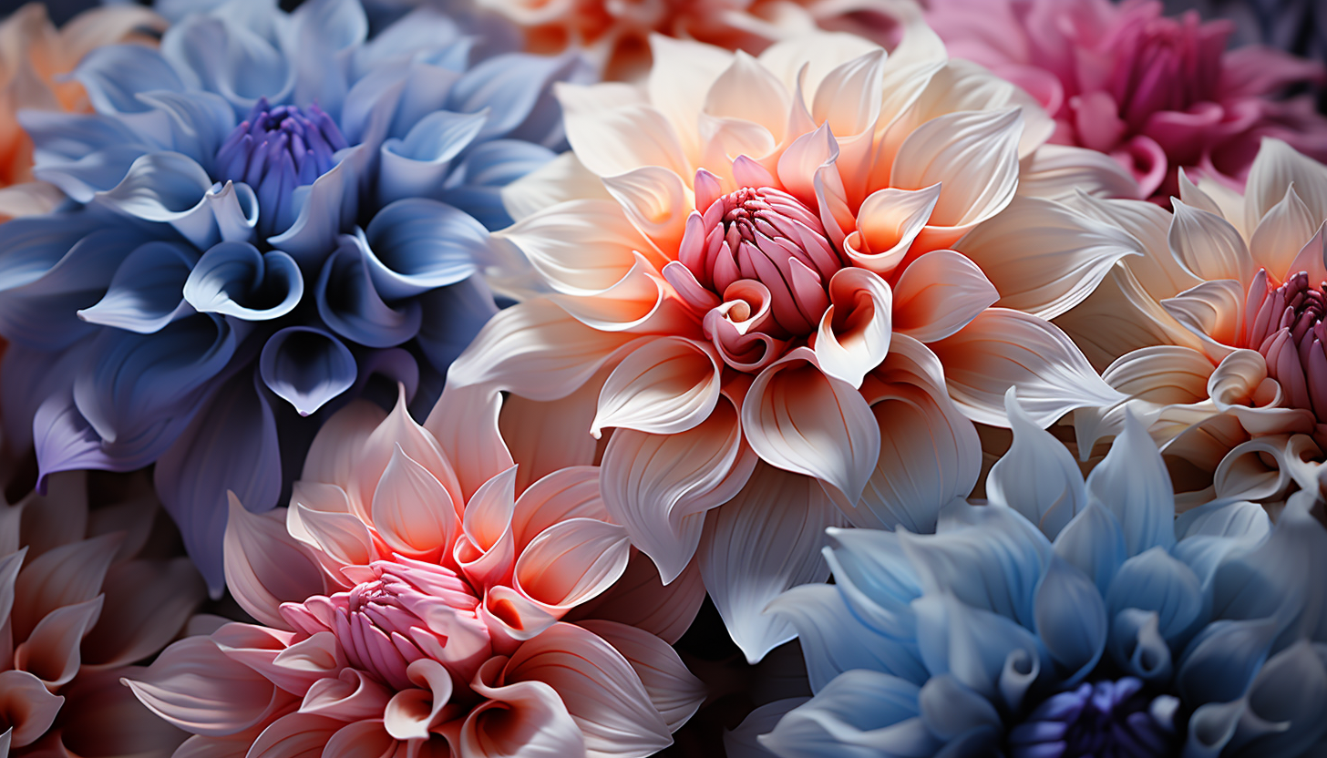 Close-up of petals from an exotic flower, exhibiting striking patterns and coloration.