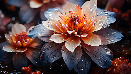 Detailed textures and colors of a blooming flower, captured at close range.