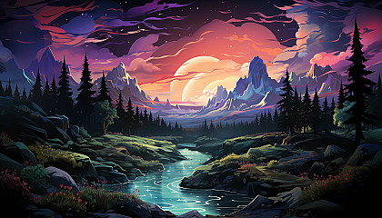 The Aurora Borealis dancing across the night sky in shades of green, pink, and purple.