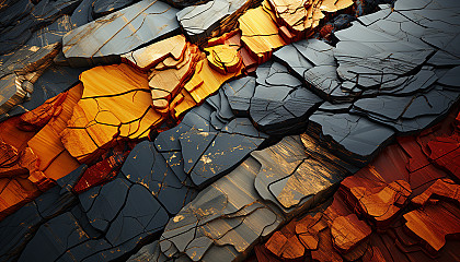 The contrasting colors and detailed textures of layered rock formations.