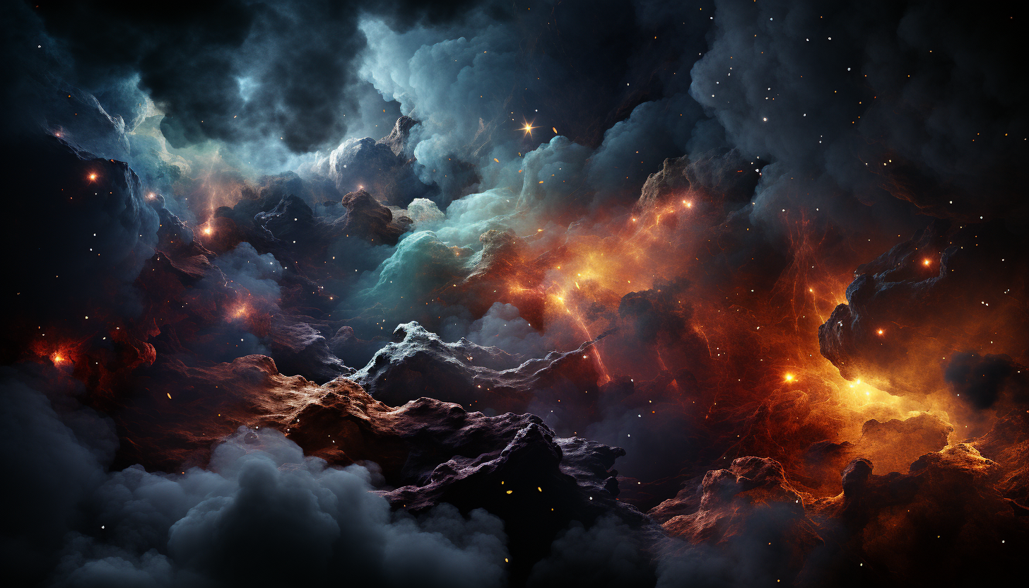 A vivid nebula illuminating space with brilliant colors.